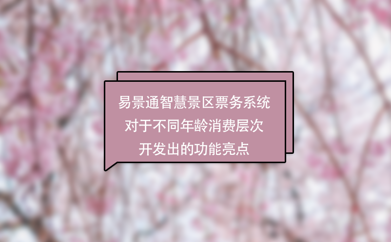 易景通智慧景區(qū)票務系統(tǒng)對于不同年齡消費層次開發(fā)出的功能亮點