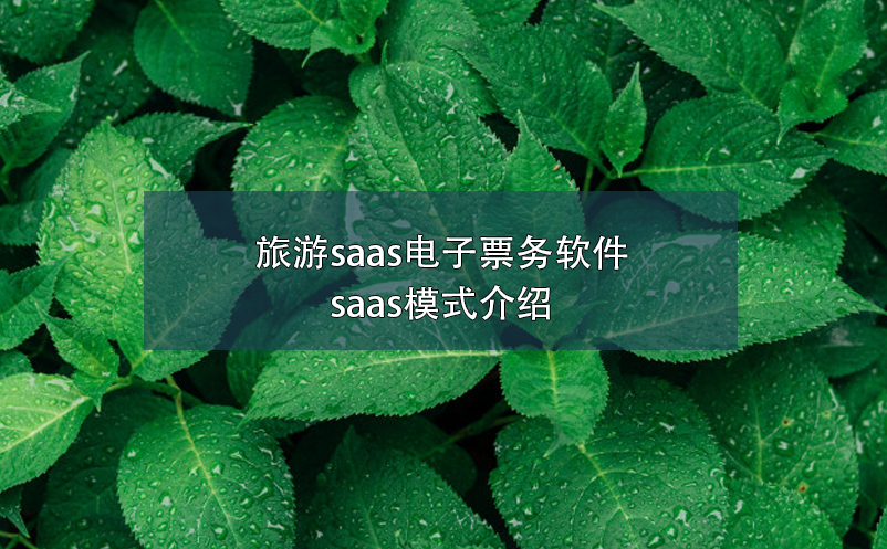 旅游saas電子票務(wù)軟件，saas模式介紹